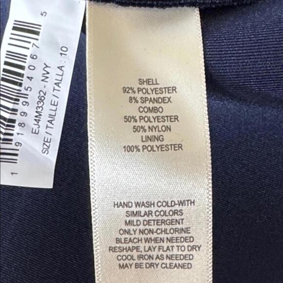 Eliza J Bell Sleeve Mermaid Gown Dress Size 10 Navy Blue 3/4  Sleeve NWOT - Picture 13 of 14